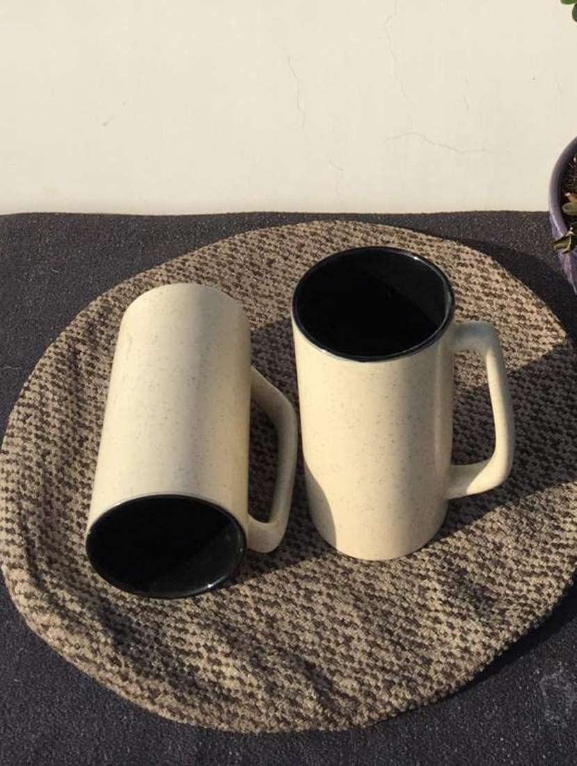 caffeine handmade ceramic white matte milk mug (set of 2) - 19408602 -  Standard Image - 1