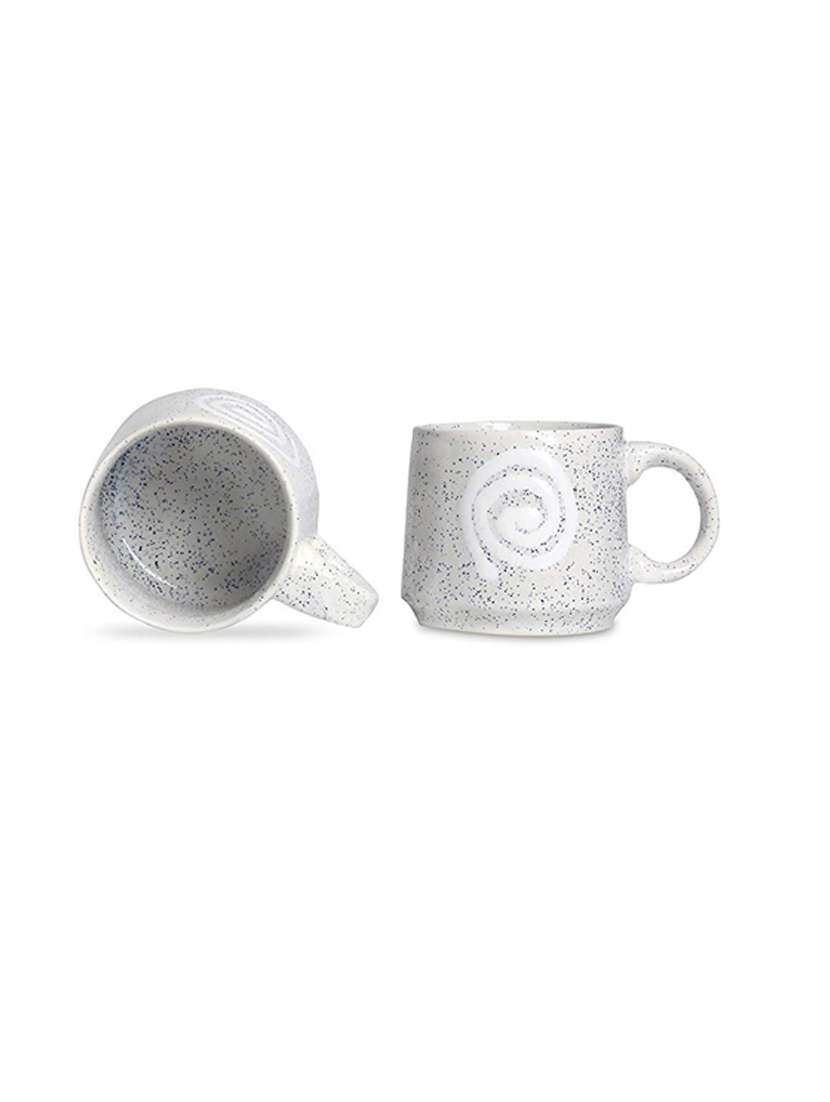 caffeine ceramic handmade white doodle tea cup (set of 2) - 19408733 -  Standard Image - 1