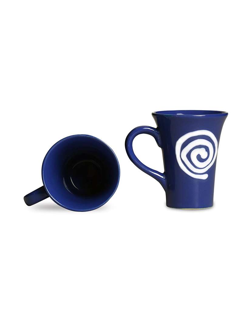 caffeine ceramic handmade blue & white doodle tea cups (set of 2) - 19408744 -  Standard Image - 1