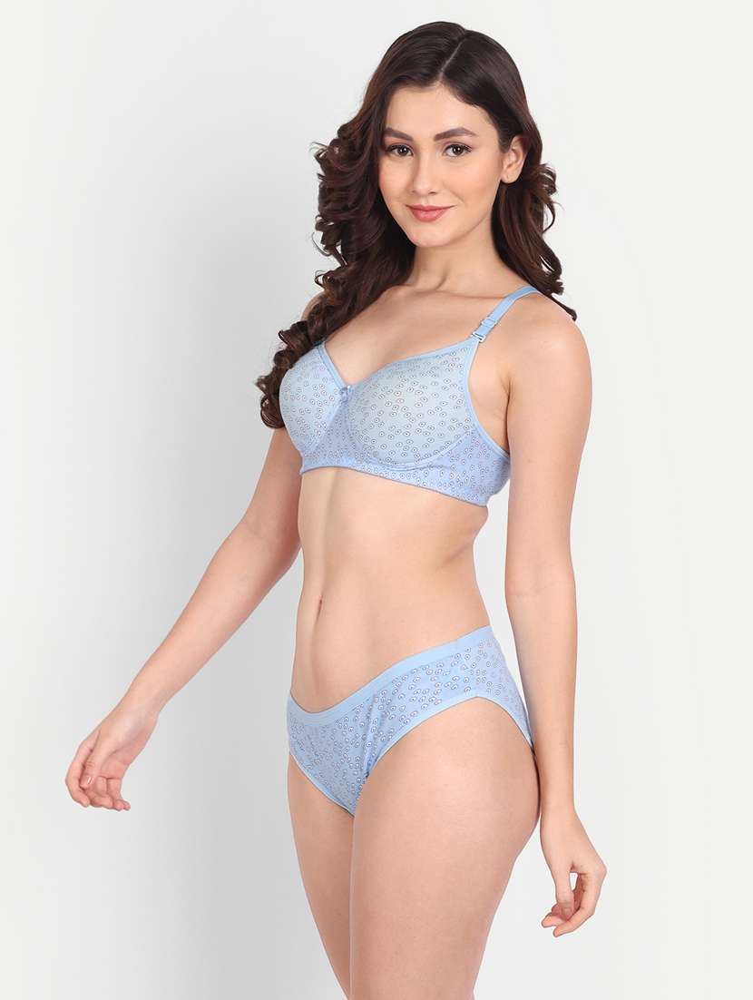 yellow printed bra and panty set - 19408871 -  Standard Image - 1