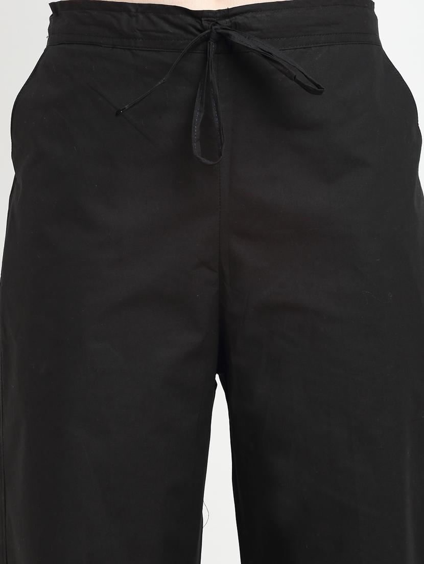 women solid mid rise wide leg trousers - 19408969 - Standard Image - 4