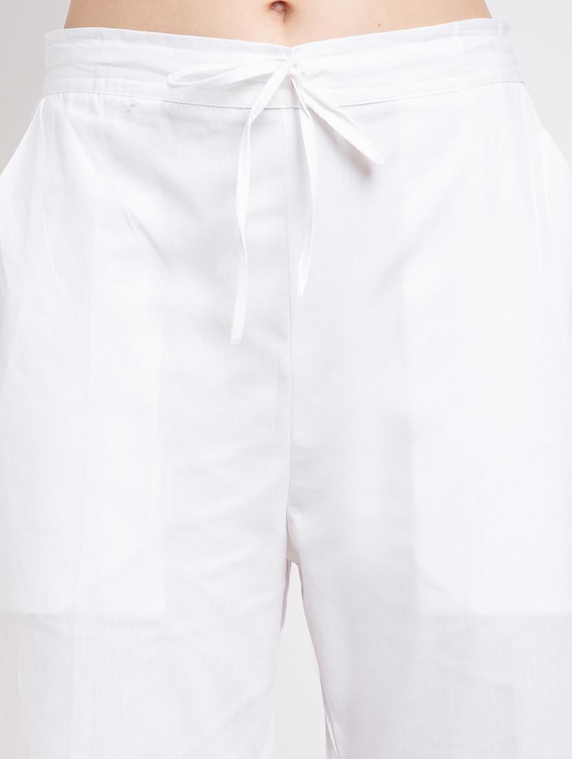 women solid mid rise wide leg trousers - 19408970 - Standard Image - 4