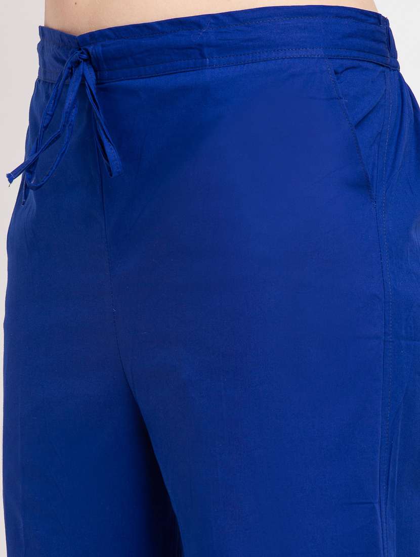 Women Solid Mid Rise Wide Leg Trousers - 19408972 -  Standard Image - 4
