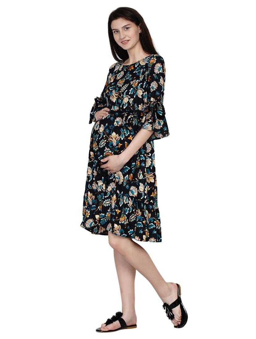 floral print fit & flare maternity dress - 19409286 -  Standard Image - 1