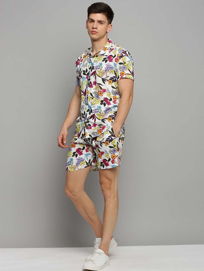 men's shirt and shorts floral co-ord set - 19409414 -  Standard Image - 1