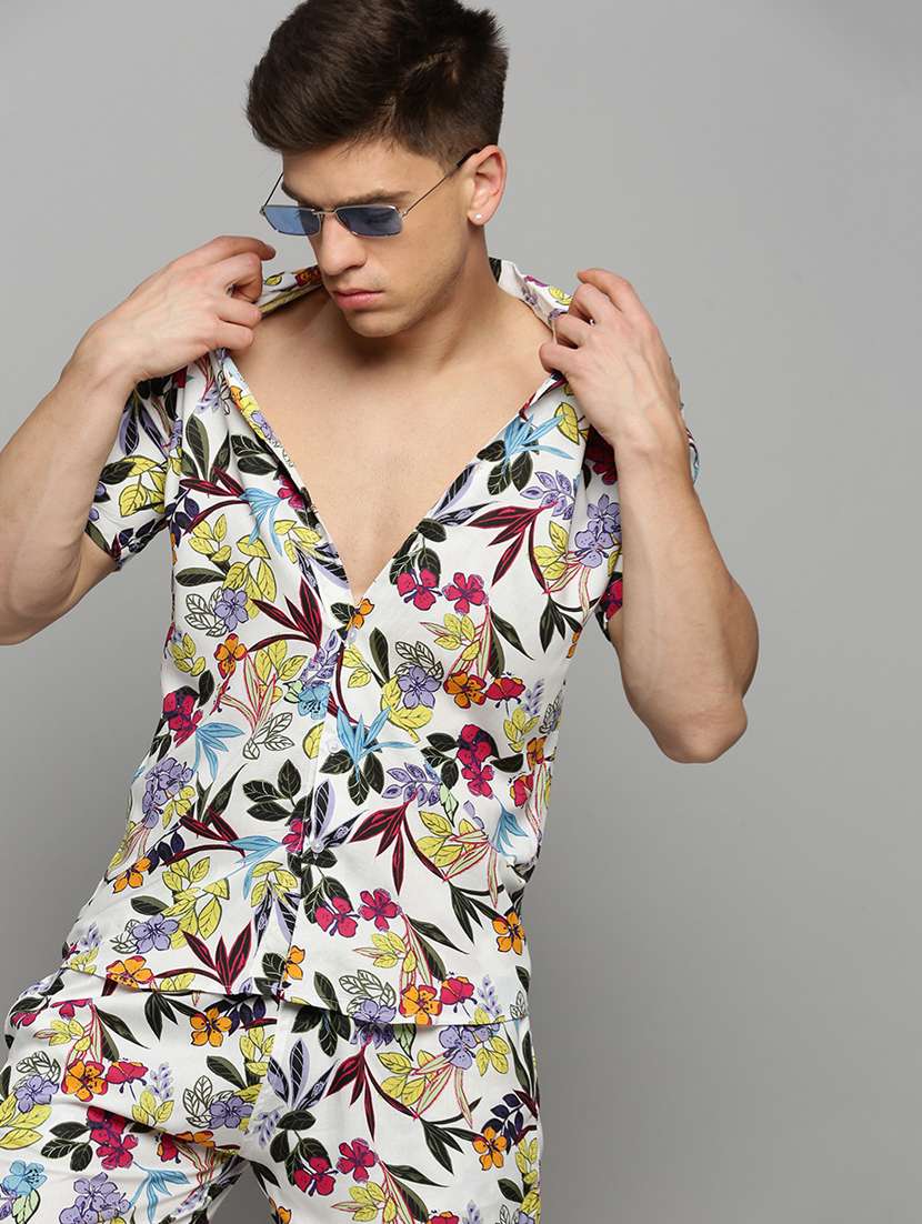men's shirt and shorts floral co-ord set - 19409414 -  Standard Image - 4