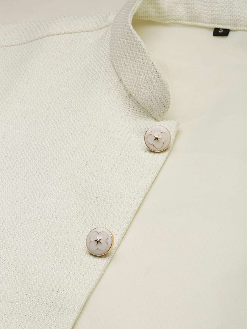 mandarin collar solid nehru jacket - 19409446 -  Standard Image - 6