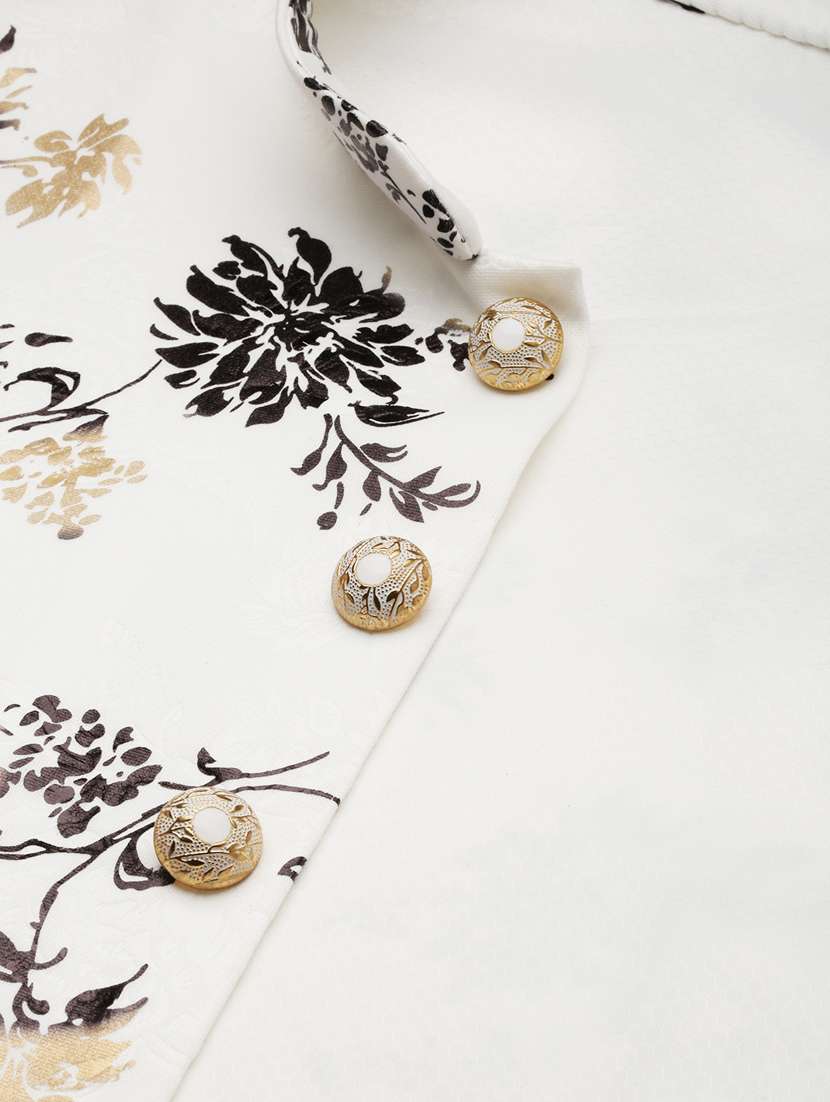mandarin collar printed nehru jacket - 19409458 -  Standard Image - 6
