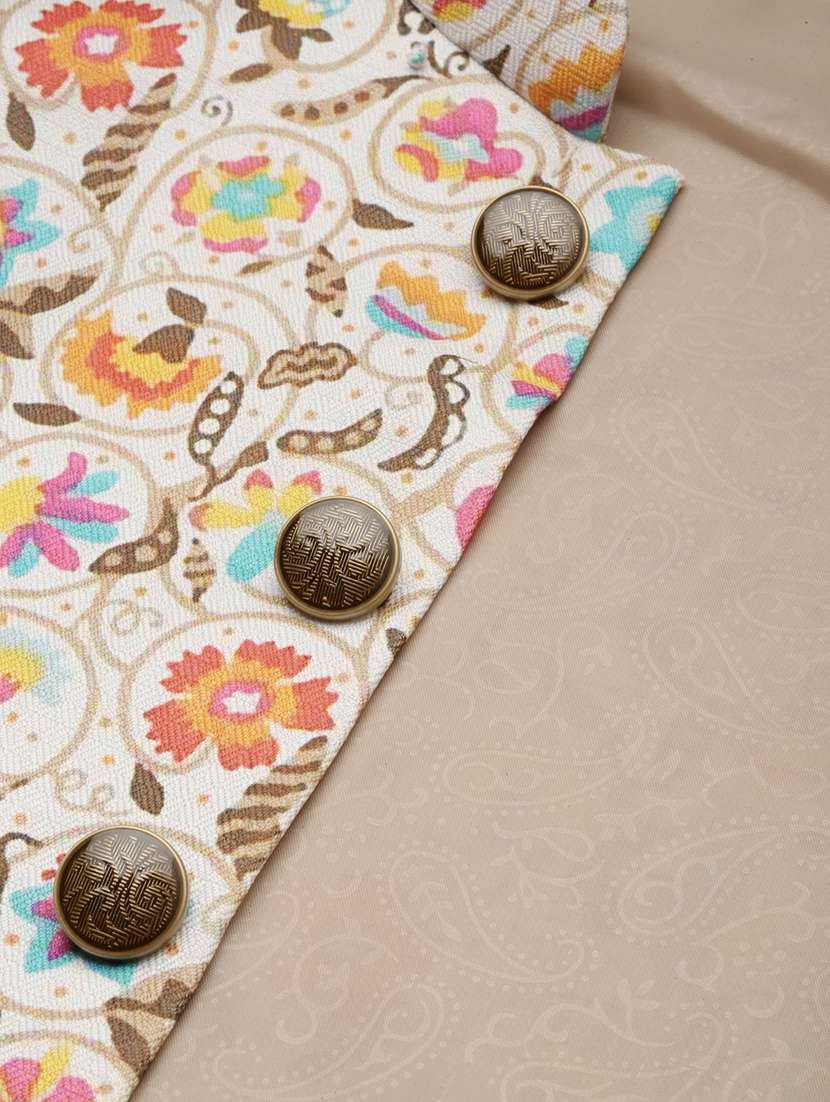 mandarin collar printed nehru jacket - 19409476 -  Standard Image - 6