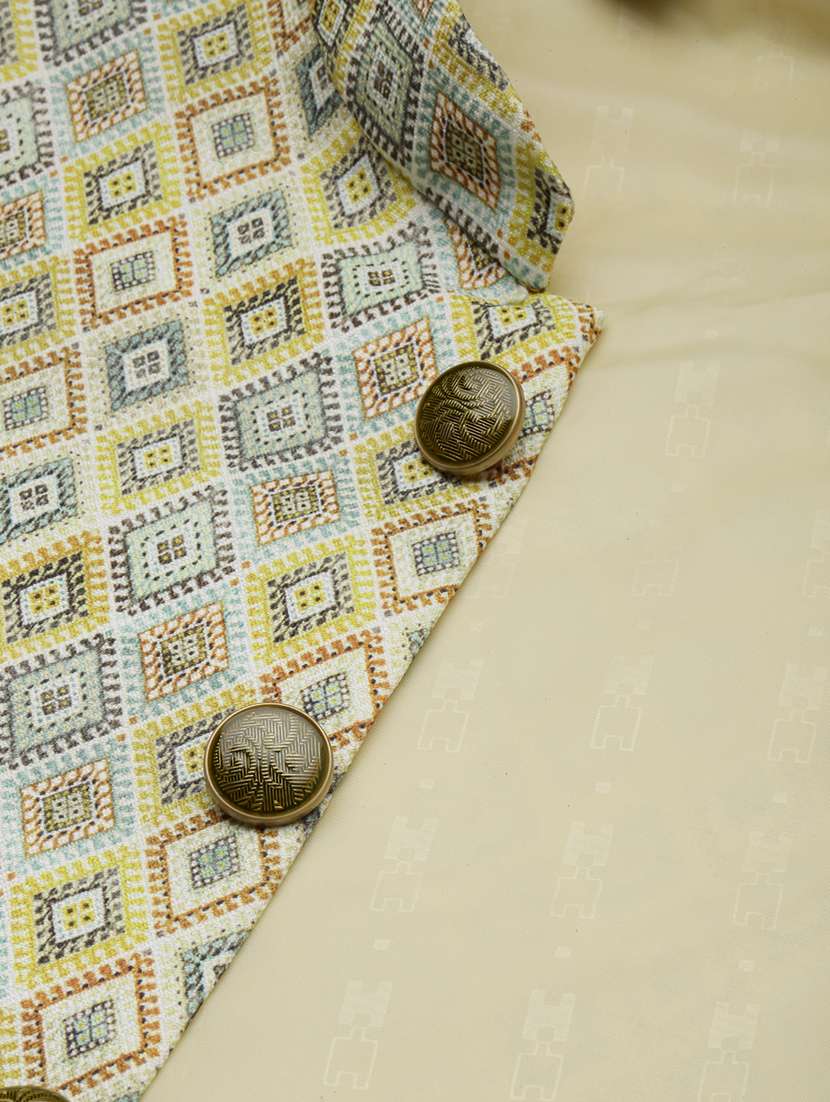 mandarin collar printed nehru jacket - 19409481 -  Standard Image - 4