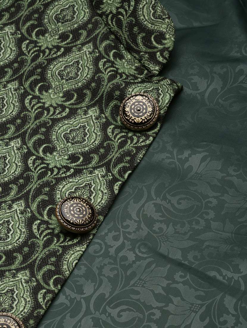 mandarin collar printed nehru jacket - 19409484 -  Standard Image - 6