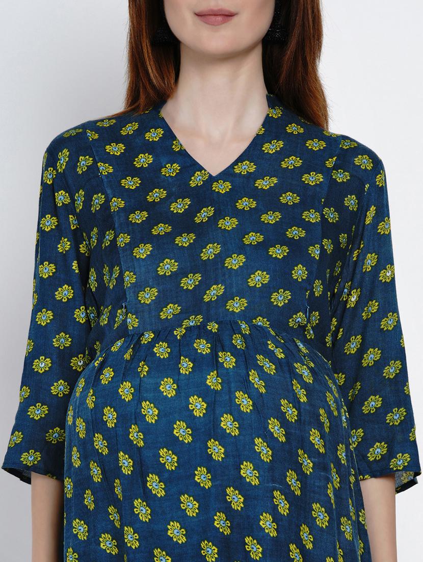 blue printed maternity wear - 19409508 - Standard Image - 4
