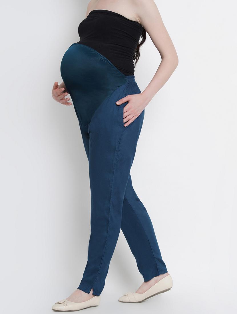blue rayon maternity trouser - 19409530 -  Standard Image - 1