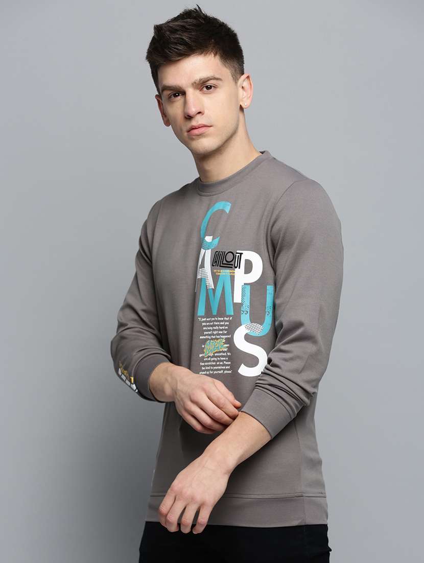 mens placement print sweatshirt - 19409813 -  Standard Image - 1