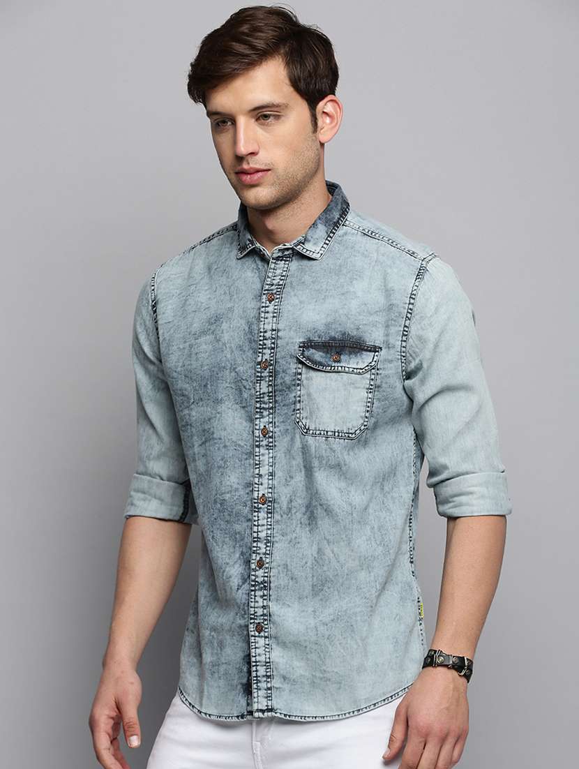 mens solid casual shirt - 19409849 -  Standard Image - 1