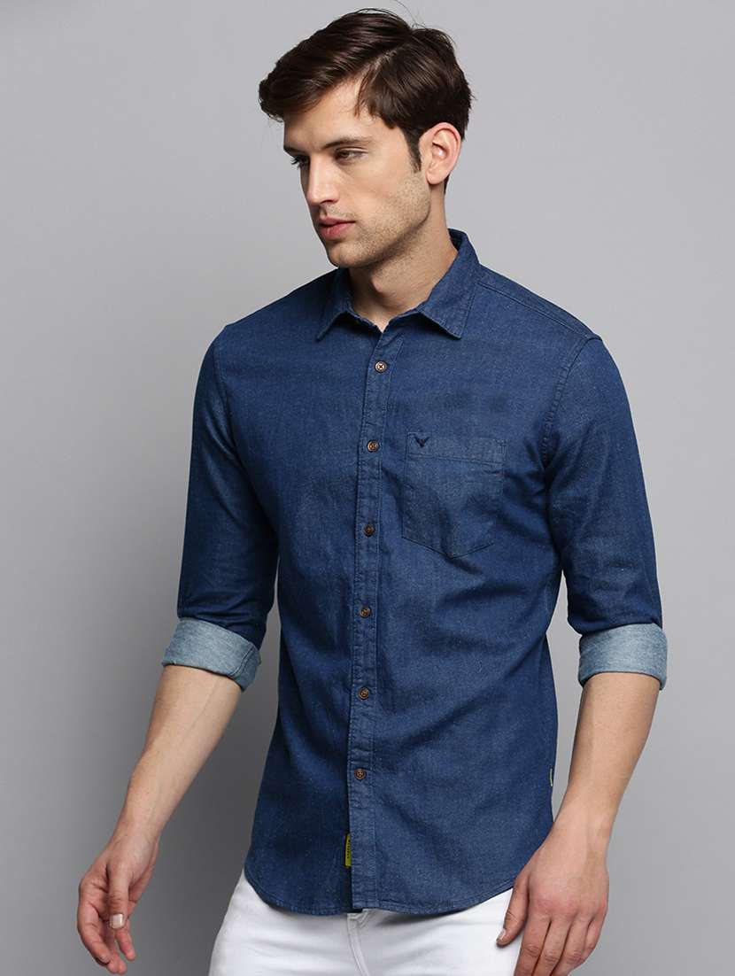 mens self design casual shirt - 19409852 -  Standard Image - 1