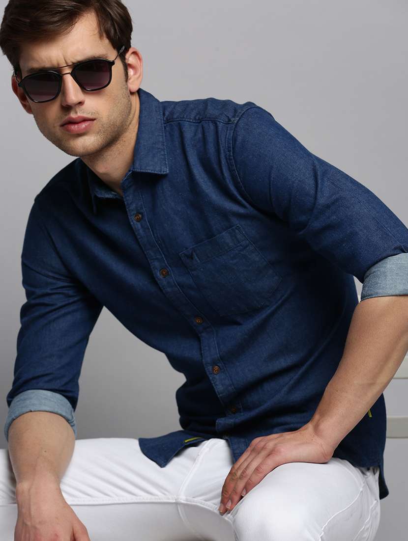 mens self design casual shirt - 19409852 -  Standard Image - 4