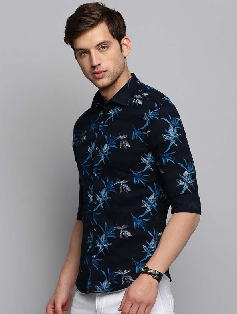 mens leaf print casual shirt - 19409858 -  Standard Image - 1