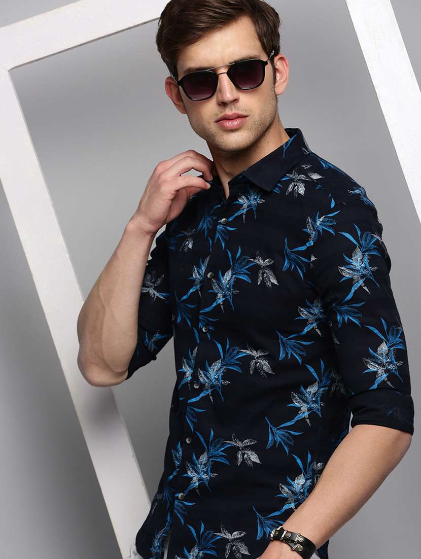 mens leaf print casual shirt - 19409858 -  Standard Image - 4