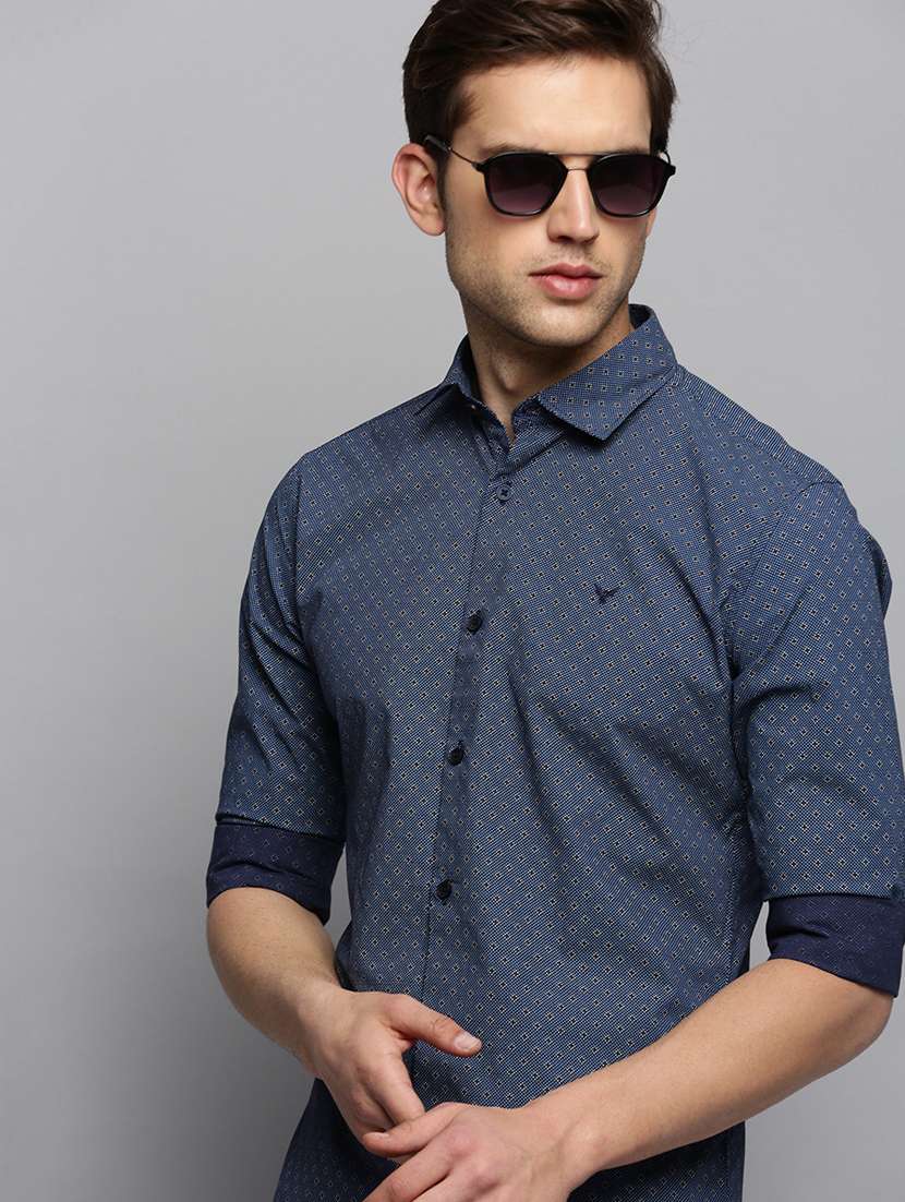 mens geometric casual shirt - 19409899 - Standard Image - 4
