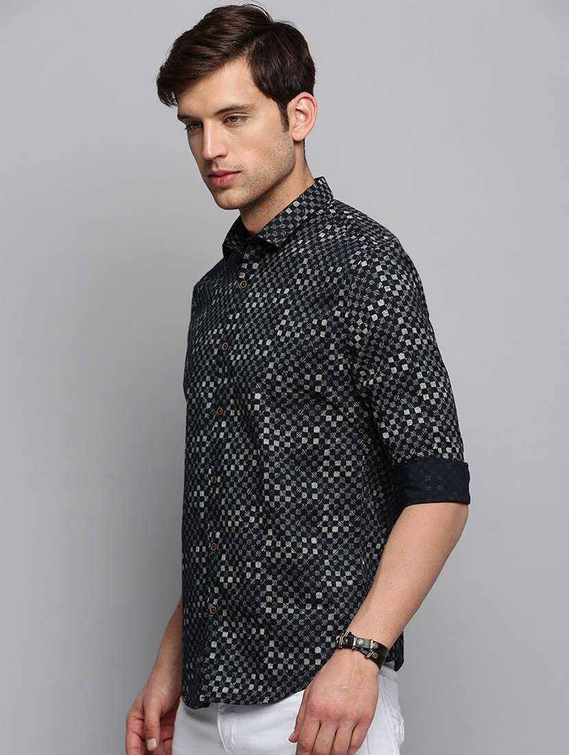 mens checks casual shirt - 19409900 - Standard Image - 1