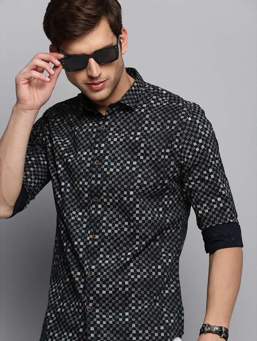 mens checks casual shirt - 19409900 - Standard Image - 4