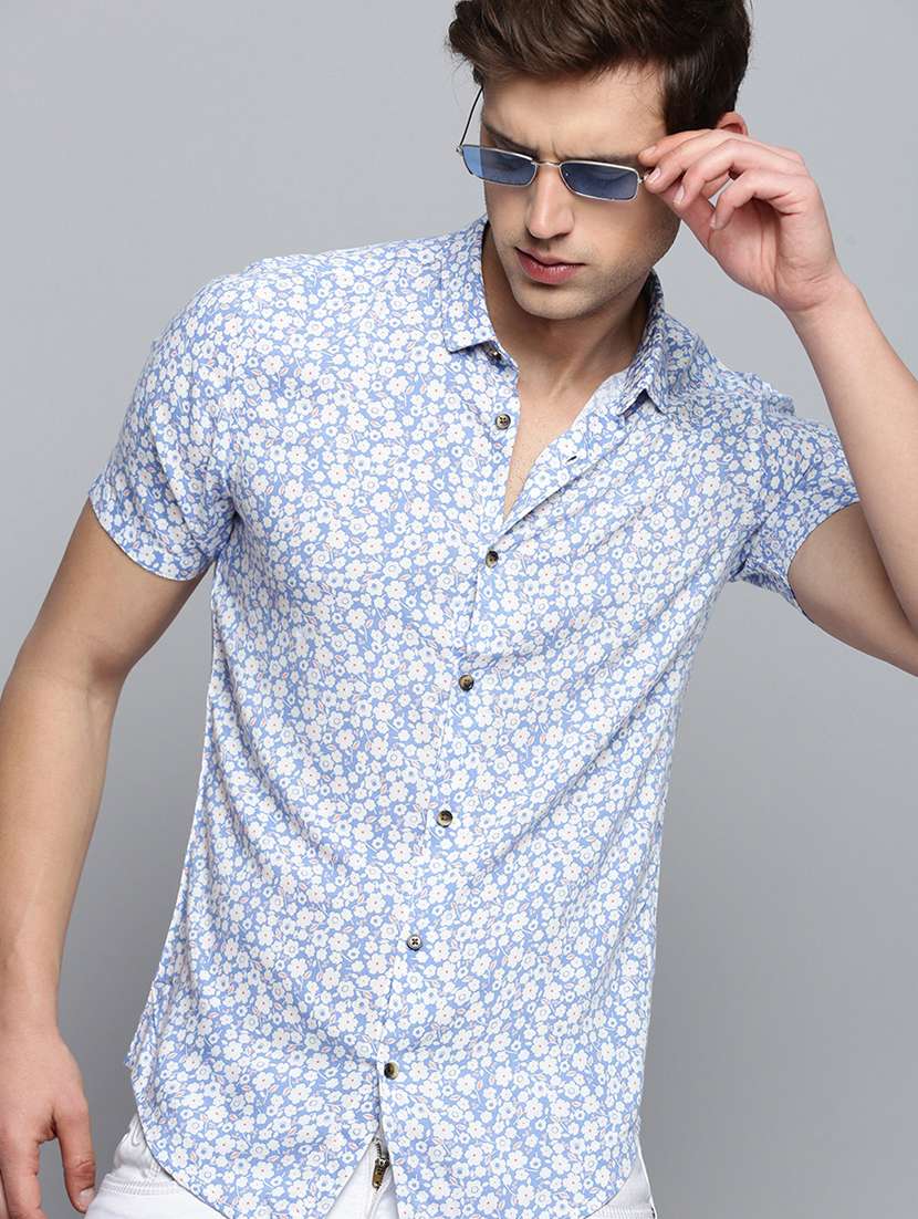 mens micro print casual shirt - 19409979 -  Standard Image - 4