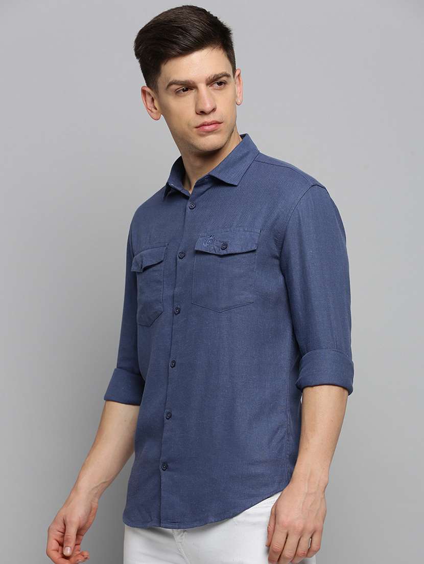 mens solid casual shirt - 19410033 -  Standard Image - 1