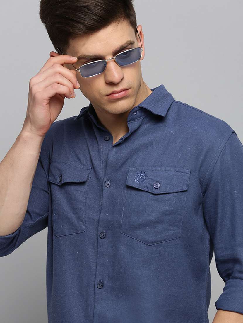 mens solid casual shirt - 19410033 -  Standard Image - 4