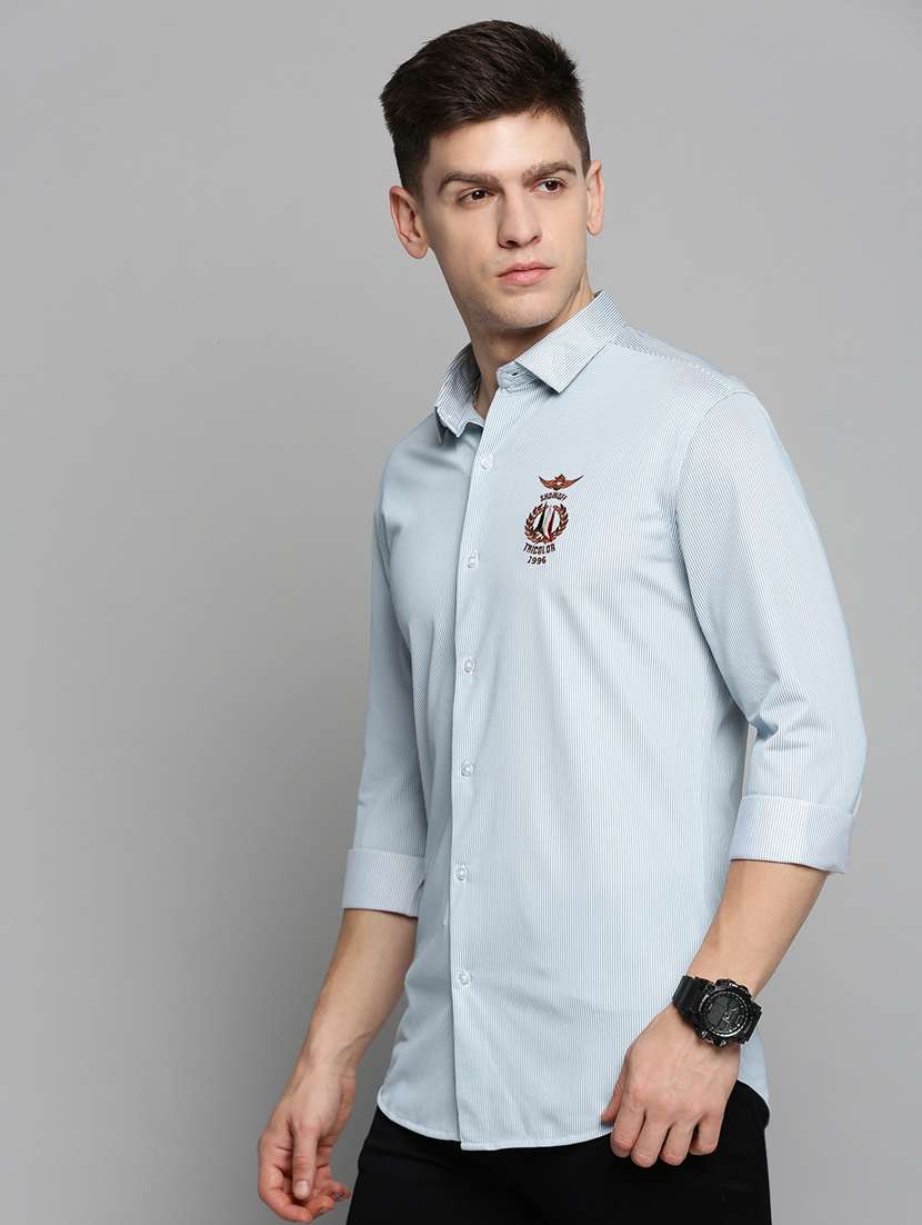 blue cotton casual shirt - 19410039 -  Standard Image - 1