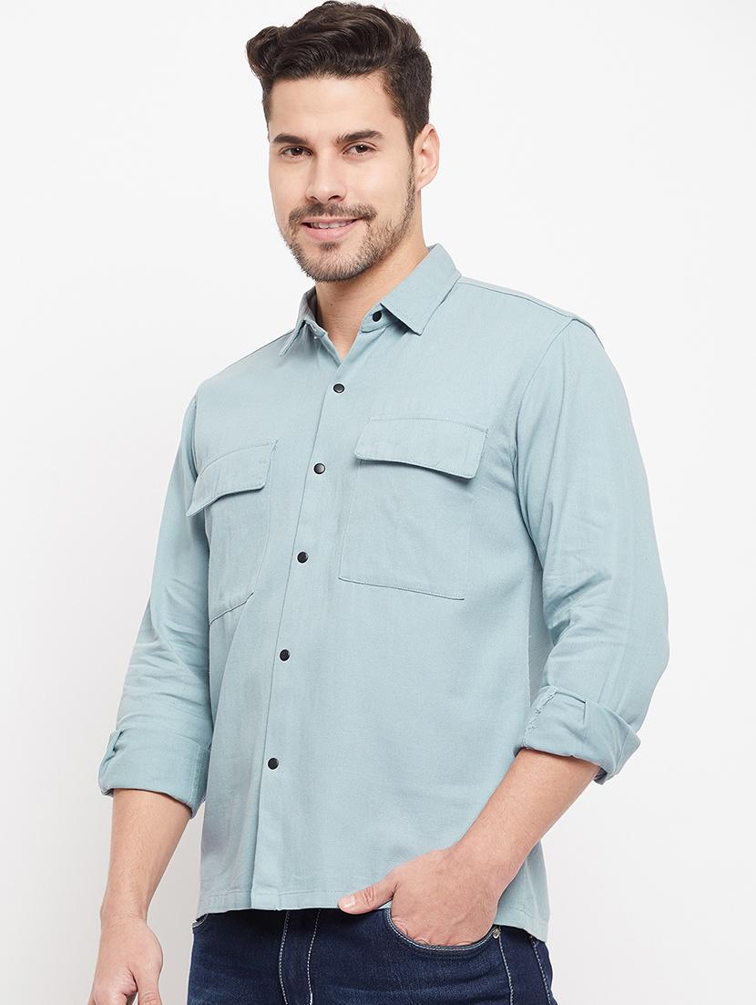 men denim casual shirt - 19410418 - Standard Image - 1