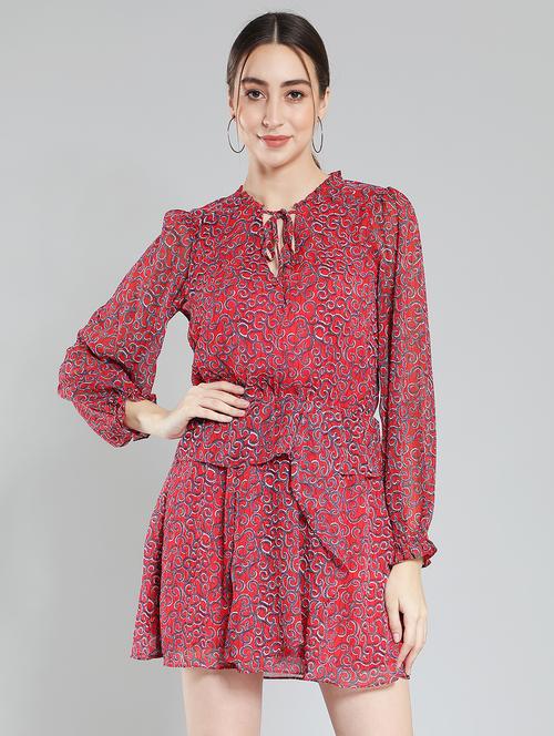 women's ruffle animal print dress - 19410423 -  Standard Image - 0