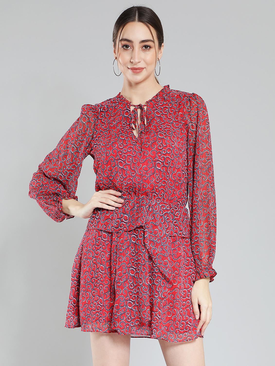women's ruffle animal print dress - 19410423 -  Zoom Image - 0
