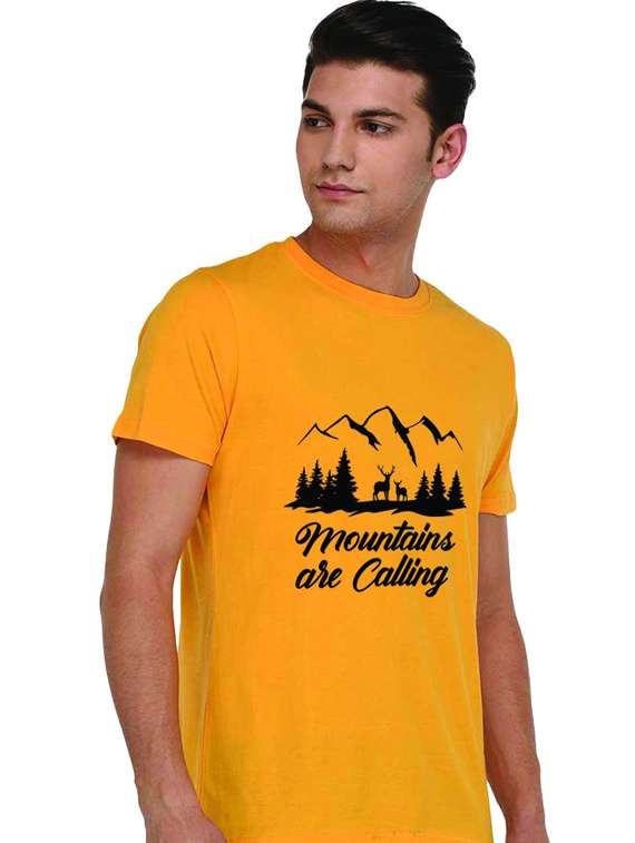 men front print short sleeve t-shirt - 19411991 -  Standard Image - 1
