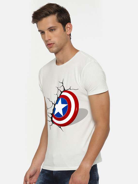 men round neck front print t-shirt - 19412032 -  Standard Image - 1