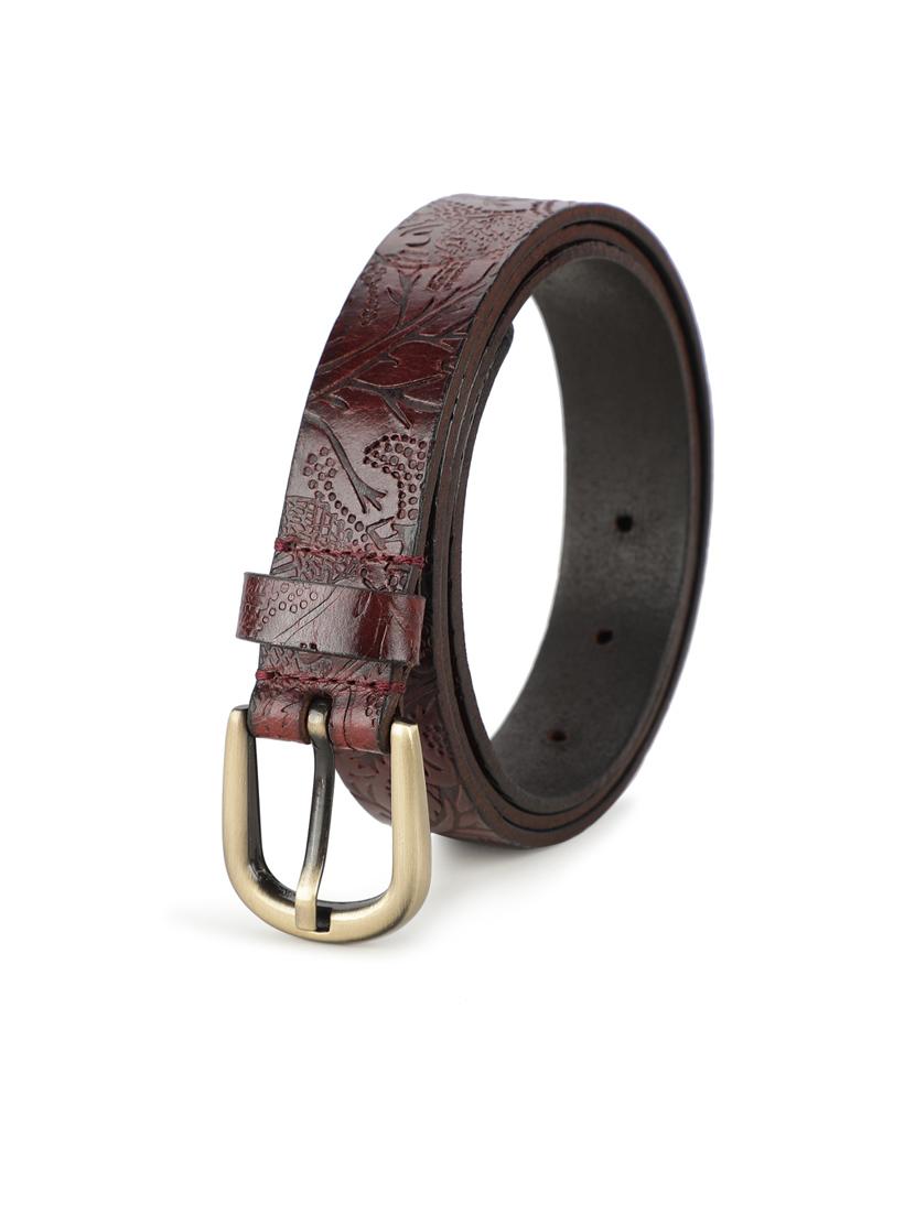 batik pattern embossed belt - 19412060 - Standard Image - 1