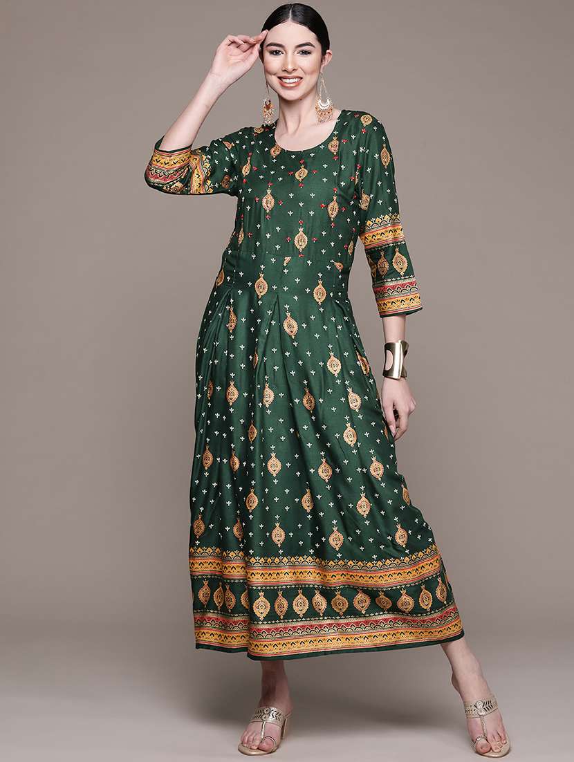women printed a-line dress