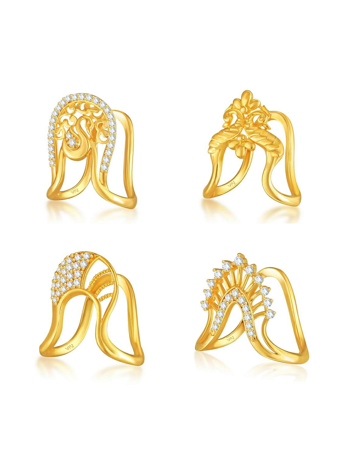 gold brass combo ring