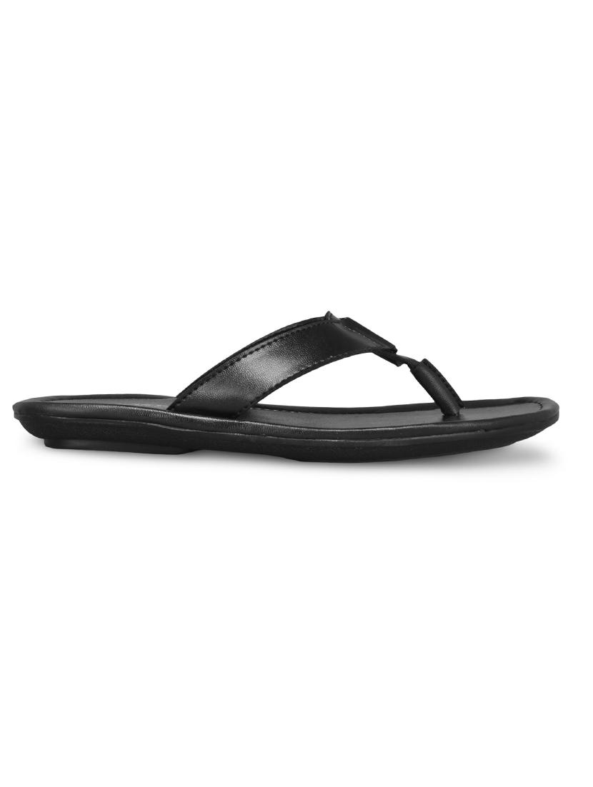 black synthetic slip on sandals - 19413075 - Standard Image - 1