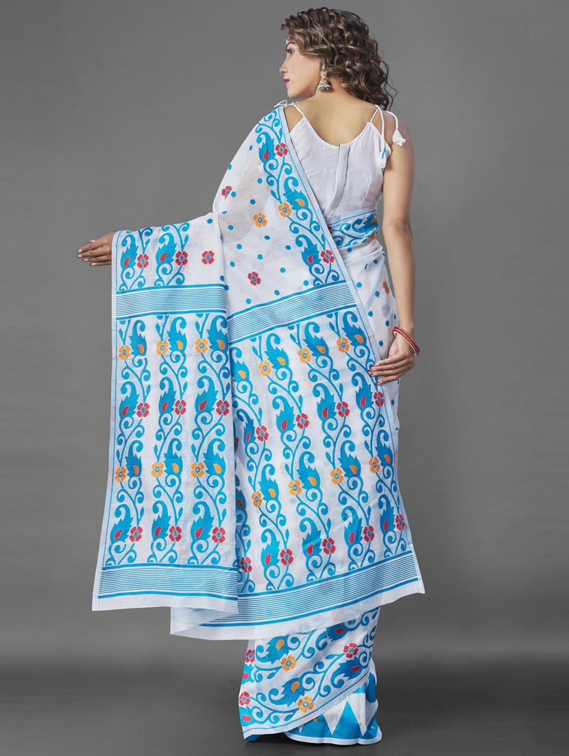 self design jamdani saree - 19413085 - Standard Image - 1