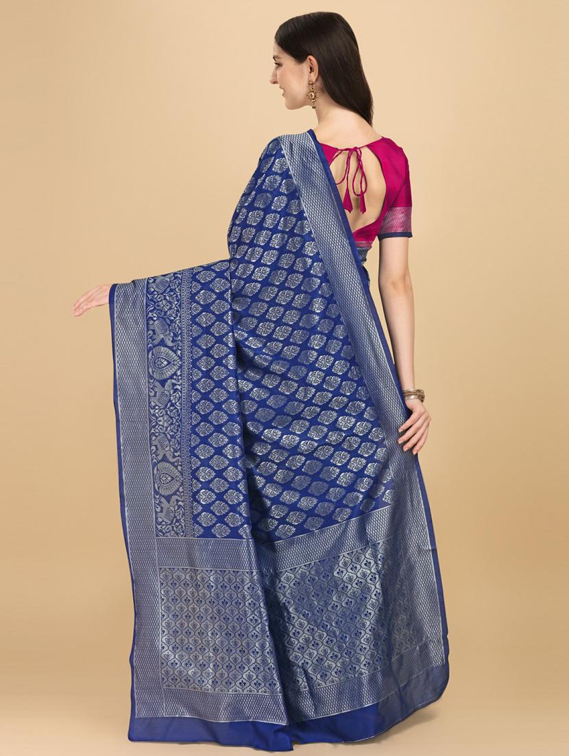 self design banarasi saree with blouse - 19413159 - Standard Image - 1