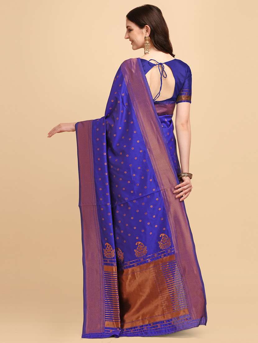 self design banarasi saree with blouse - 19413188 -  Standard Image - 1