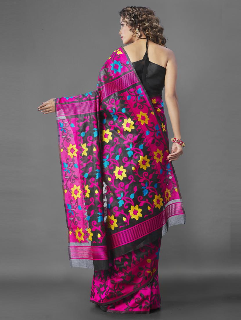 self design jamdani saree with blouse - 19413223 - Standard Image - 1