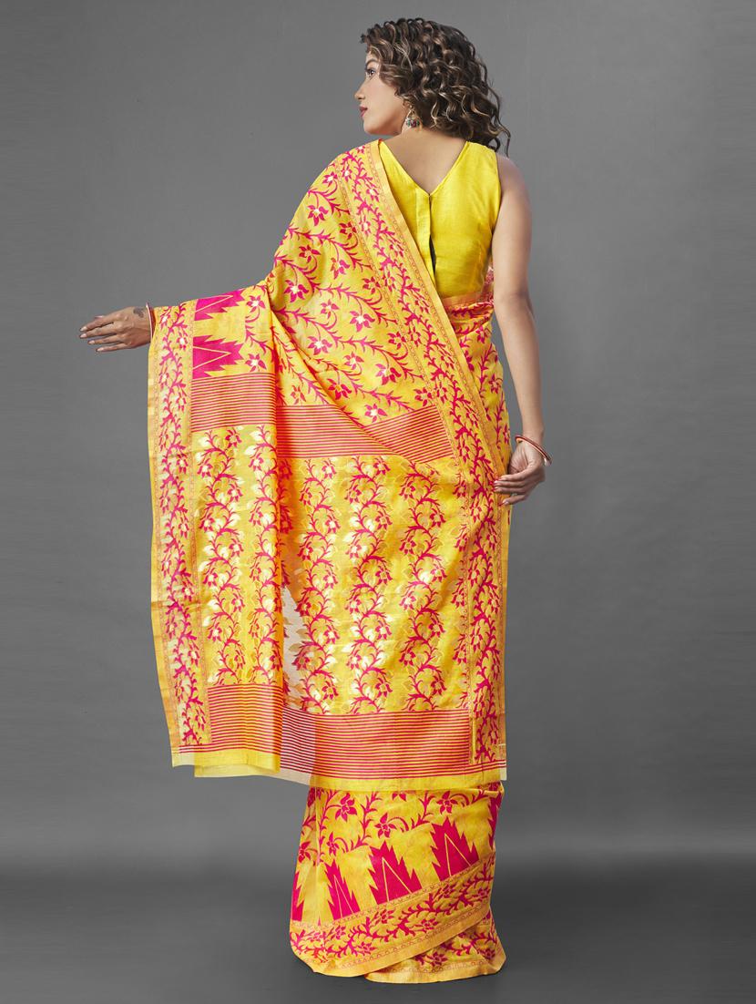self design jamdani saree with blouse - 19413235 - Standard Image - 1