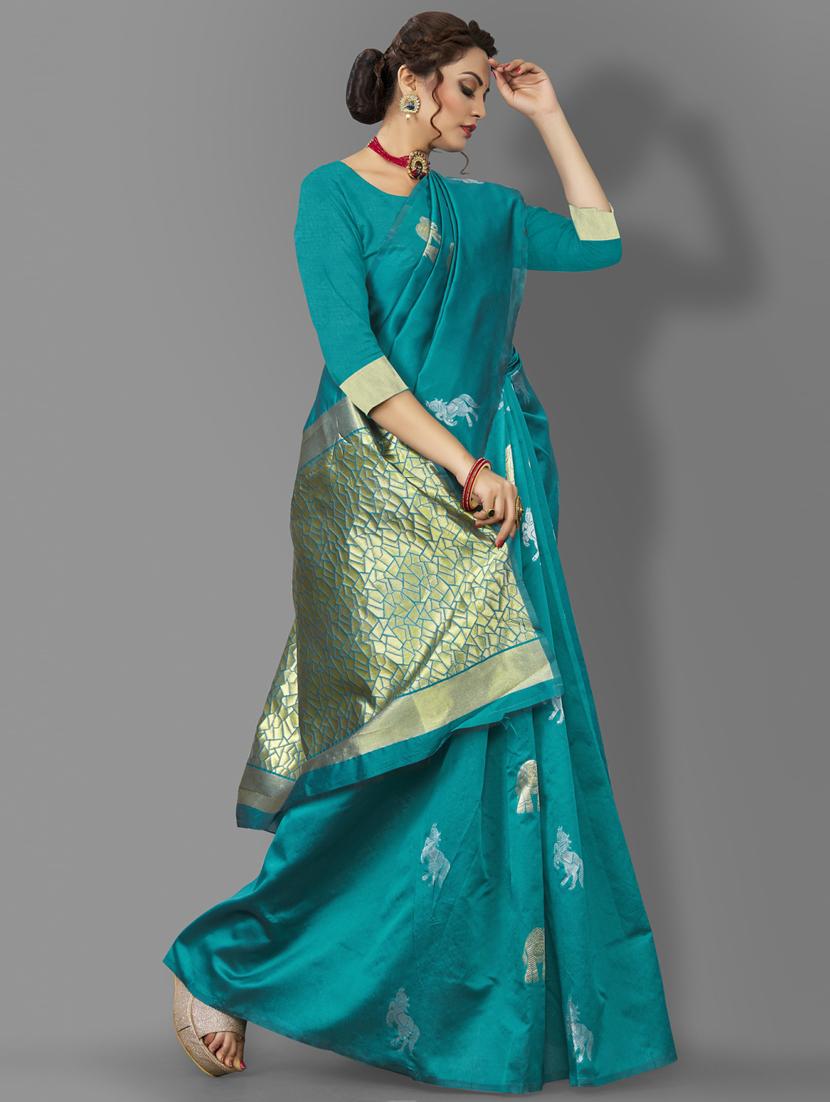 self design banarasi saree with blouse - 19413244 - Standard Image - 1