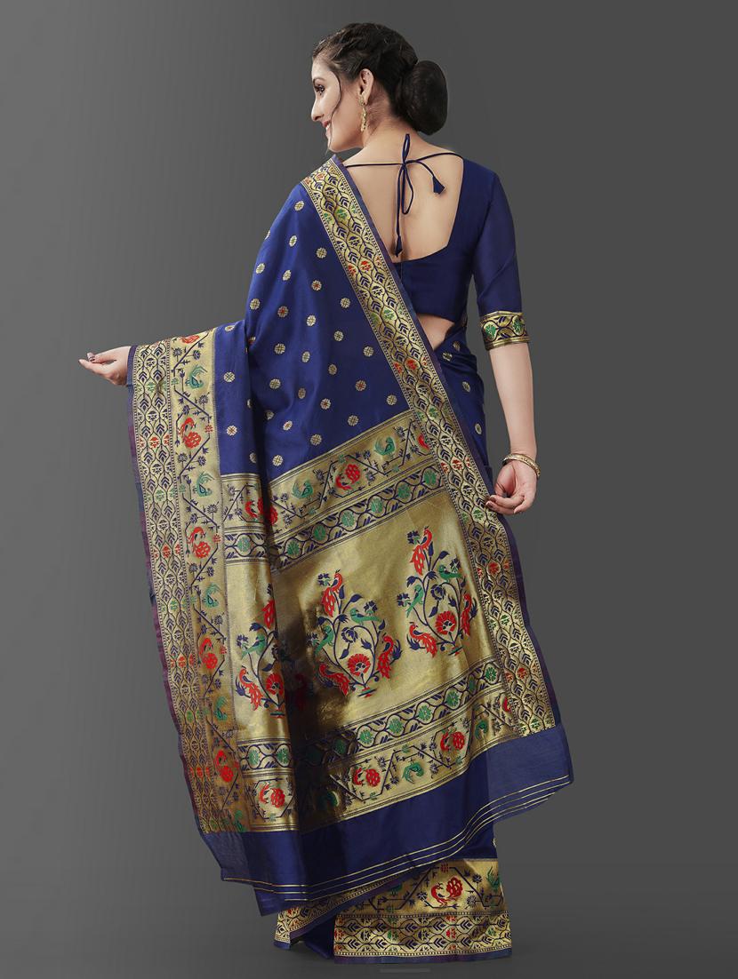 self design banarasi saree with blouse - 19413265 - Standard Image - 1