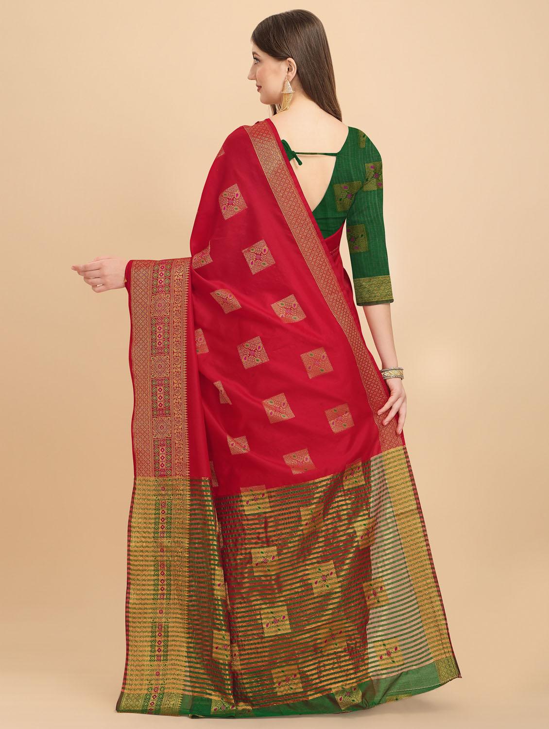 self design banarasi saree with blouse - 19413272 - Standard Image - 1
