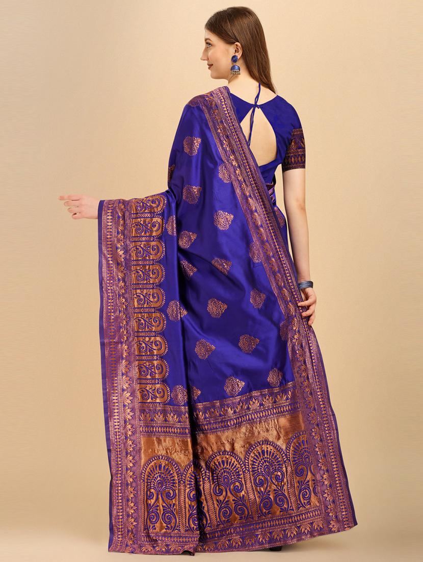 self design banarasi saree with blouse - 19413291 - Standard Image - 1