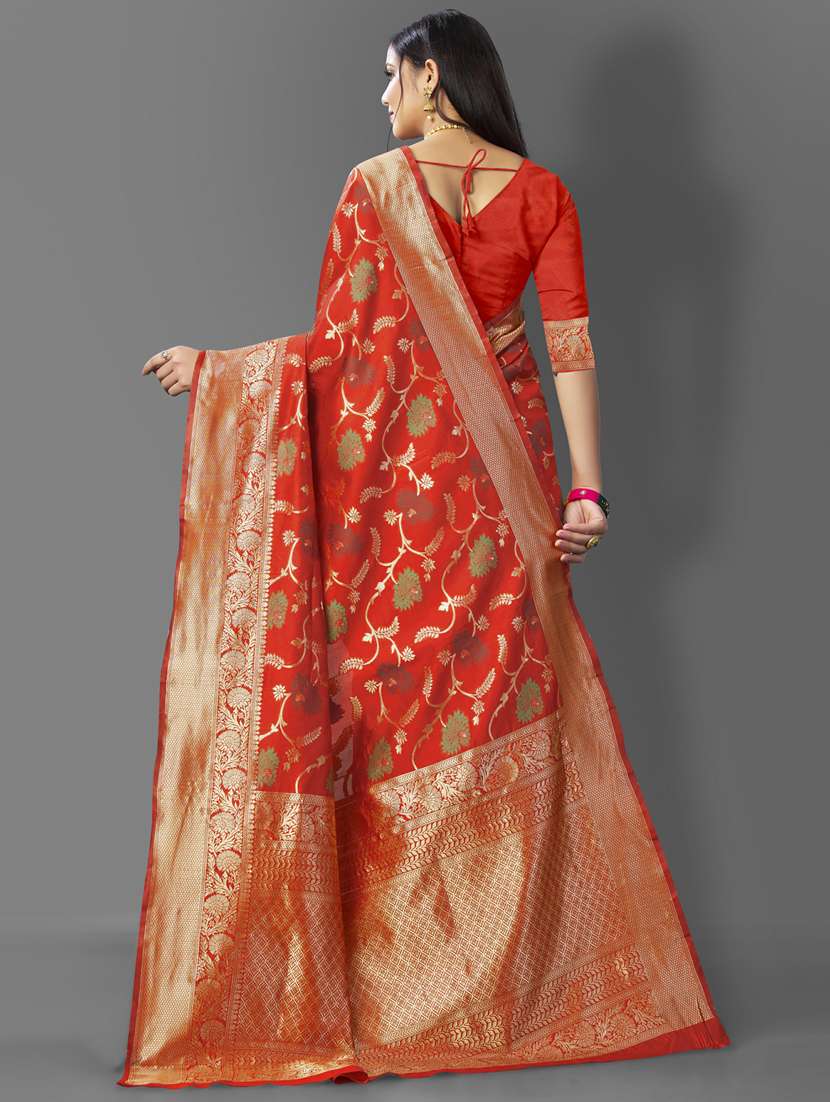 self design banarasi saree with blouse - 19413301 -  Standard Image - 1