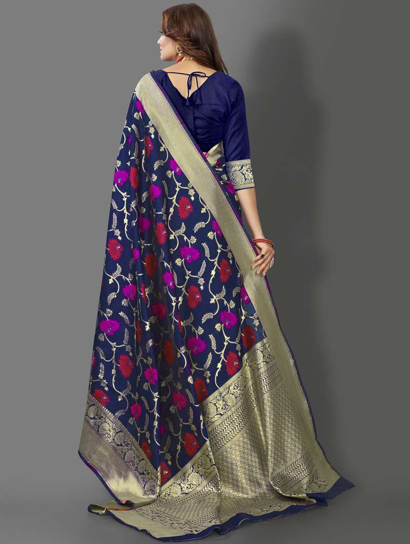 self design banarasi saree with blouse - 19413307 -  Standard Image - 1